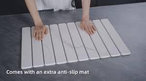 Stone Dish Drying Mat for Kitchen Counter, 24''×15'' Dishes Drying Matt Kitchen Counter, Absorbent Diatomaceous Earth Bath Quick Dry Mats for Tableware, Bottles and Cup(White Marble)