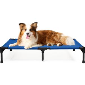 KMFYZYE Outdoor Dog Beds Large Sized Dogs, Cooling Elevated Dog Bed with Breathable Mesh & Non Slip Feet, Raised Pet Bed Off The Ground, Lifted Place Cot (L, Blue) (Large (42.0"L x 30.0"W x 8.0"Th))