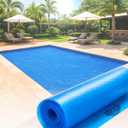 SunHeater Pool Solar Blanket - Heavy Duty Rectangular Thermal Cover with Bubbles - Heat Transfer Solar Pool Heater for In-Ground Swimming Pools - Durable 12 Mil Thick Polyethylene - 16' x 32' Feet