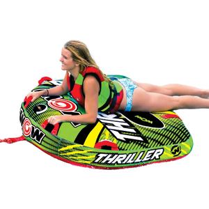 WOW Sports Thriller Towable Deck Tube for Boating Adults, Tubing Boat Inflatable for Water Sports (1 person)