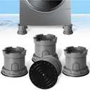4Pcs Anti Vibration Pads for Washing Machine, Adjustable Height Stops Washer Dryer Moving, Prevents Noise, Vibration Transfer, Antivibration Stabilizer Support Feet with Suction Cup Bottom (Grey)