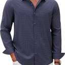 Lion Nardo Mens Printed Dress Shirts Stretch Wrinkle Free Dress Shirts Long Sleeve Button Down Shirt Business Casual Shirt XL