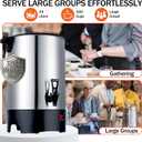 Large Commercial Coffee Urn 160 Cup Percolate Coffee Maker Stainless Steel Hot Beverage Dispenser with Cool-Touch Handles, Quick Brewing for Catering, Business, Church, Restaurant, Wedding, Gathering
