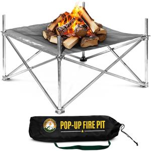 Fireside Outdoor Pop-Up Fire Pit 24" Ultra Lite Weighs 3.2 lbs - Folding FirePits for Outside, Outdoor Small Firepit Portable, Campfire Burn Pits, Camping Fire Pit Portable Holds 80 lbs of Firewood