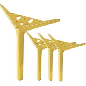 8 Inch Gold Metal Furniture Legs Heavy Duty Triangle Furniture Feet DIY Modern Replacement Legs for Cabinet Sofa Couch Chair-Set of 4