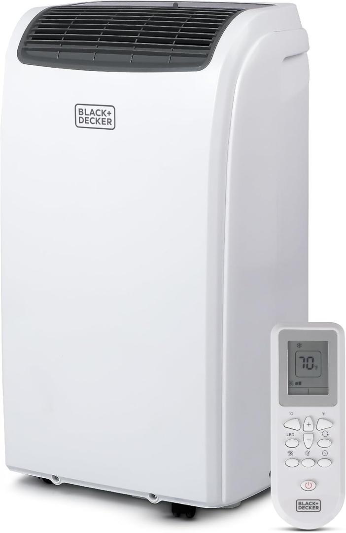 BLACK+DECKER Smart Portable Air Conditioner, 12,000 BTU for Rooms up to 550 Sq. Ft., Smart Portable AC with Follow Me Remote and Window Kit, BPACT12WT, White
