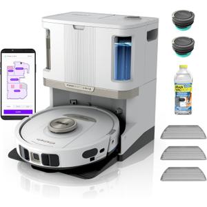Shark Robot Vacuum & Mop Combo, PowerDetect NeverTouch Pro, Self-Emptying, Self-Refill with Self-Clean Pad Wash & Dry, 60-Day Debris Capacity, 30-Day Refill Tank, 5 PowerDetect Technologies, AV2800ZE