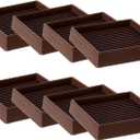 CalPalmy 4X4 Square Rubber Furniture Caster Cups with Anti-Sliding Floor Grip (Set of 8) - Customer Trusted Floor Pads for Furniture Legs and Furniture Floor Protectors