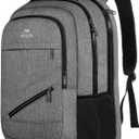 MATEIN Travel Laptop Backpack, 17 Inch Work TSA Approved Carry on Backpack, Large Computer Business Bag for Men Women with Trolley Sleeve and Anti Theft Pocket, College School Rucksack Book Bag, Grey