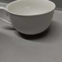 4pcs White Coffee Cups with Saucers, 10oz Ceramic Cappuccino Cups, Microwave & Dishwasher Safe, for Home, Cafe, Large