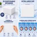 100 Sponge Disposable No Rinse Bathing Wipes