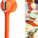 Vegetable Peeler with Container, Fruit and Vegetable Peeler with Storage Box, Double-Sided Stainless Steel Multi-Function Peelers for Home Kitchen, Vegetable Peelers with Catcher (Orange) 2 Pack