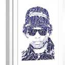 ART.COM Wall Art Print Easy E on White Frame by Cristian Mielu, 17" x 23"
