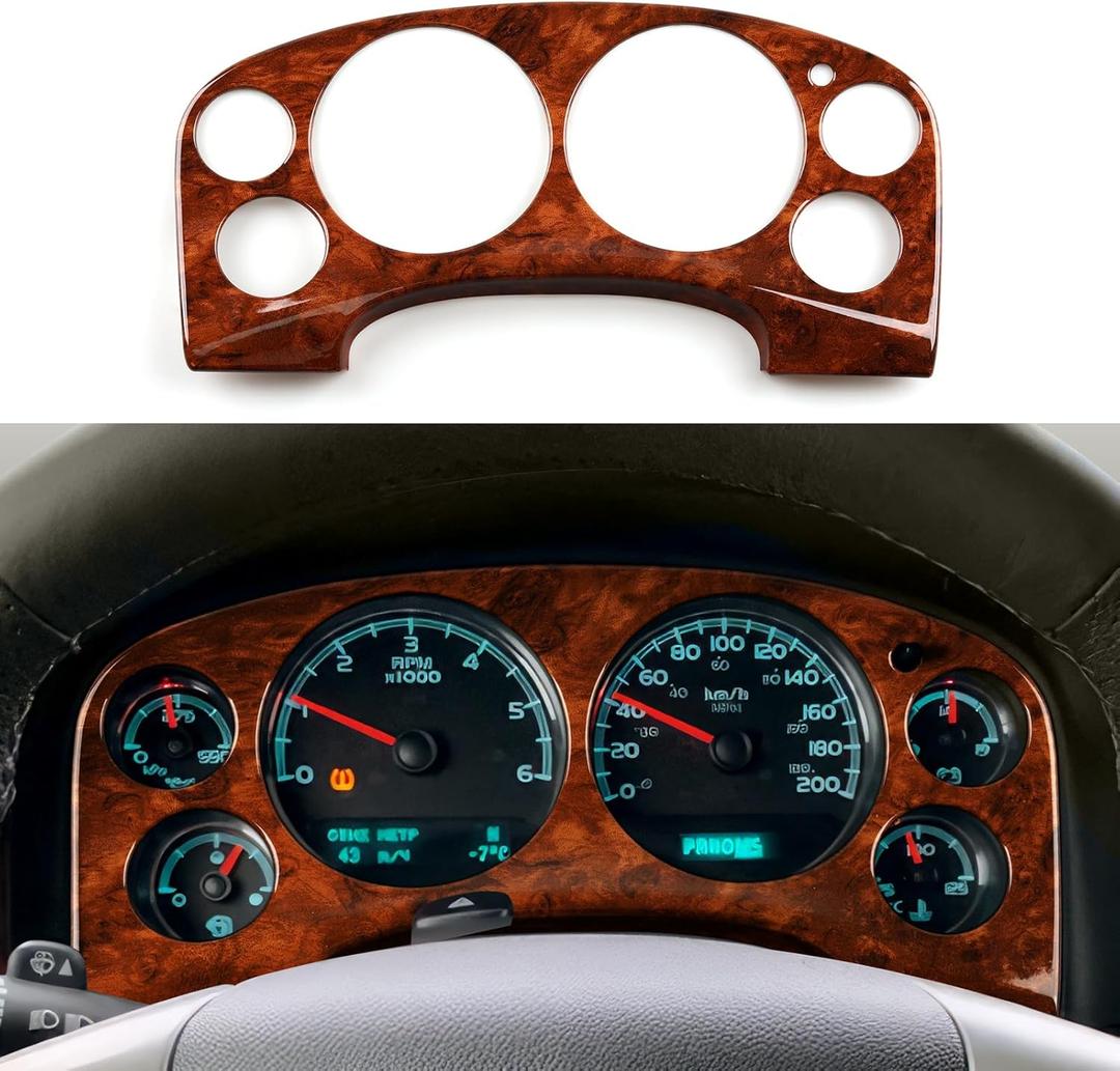 Car Dashboard Cover Trim Panel Decal Wood Grain Sticker fits for Chevrolet Silverado Tahoe Suburban Avalanche/GMC Sierra Yukon Yukon XL Accessories