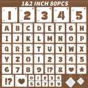 160Pcs Letter Stencils 4Sizes,1&2&3&4Inch Letter and Number Stencils for Painting Plastic Numbers Symbols Stencil Reusable,Alphabet Interlocking Drawing on Wood,Wall,Fabric,Rock,DIY Art Craft Project