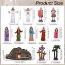 Fovths 12 Pieces LED Easter Scene and Cross Decoration Easter Resin Tabletop Decorations Resurrection of Jesus Statue Jesus Nativity Scene Decorations for Christian Figurines Home Office Tabletop