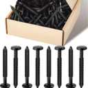 Blulu 120 Pcs 3 Inch Vinyl Shutter Fastener Window Panel Peg Lok Pin Pegs Screws Shutter Spikes Anchor (Black)