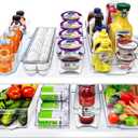Sorbus Fridge Organizer Bins Set of 8 Refrigerator Organizers and Storage Containers, Stackable Freezer Bins and House Essentials for New Home, BPA-Free Pantry Drawer Organizers
