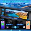 6.5 Single Din Car Stereo Receivers with Wireless Apple CarPlay, IPS Touchscreen 1280x452, Bluetooth 5.2, Car Radio FM AM, Backup Camera, USB Type-c Fast Charging, Android Auto, GPS Navigation, SWC