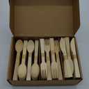Disposable Bamboo Cutlery Set - 350 PCS Bamboo Utensil Set with 120 Compostable Forks, 120 Spoons, and 110 Knives - Disposable Cutlery Set for Outdoor, Party, Camping & More
