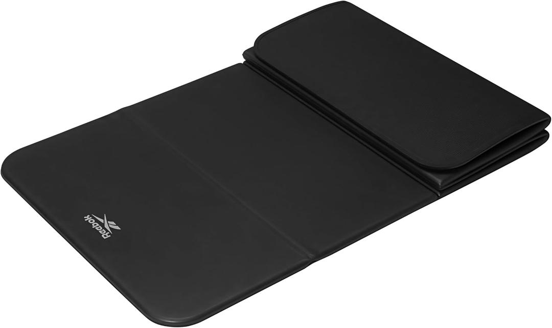 Reebok Vector Stackable Fitness Mat, 72" x 24" (Black), 12mm Foldable Yoga Mat for Floor Exercises and Stretching, EVA Foam with Comfortable Grip, 6 Panel Design, for Home Gym Workout