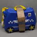Trunki Ride-On Kids Suitcase | Tow-Along Toddler Luggage | Carry-On Cute Bag with Wheels | Airplane Travel Essentials: Percy Police Car Blue