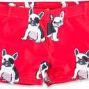 CUNYI Boys Swim Trunks Toddler Stretch Swim Shorts Quick Dry Beachwear Suit Bathing Swimwear (4-5T, Red-dog)