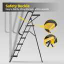 KINGRACK 6 Step Ladder with Tool Platform, Folding Step Stool with Handrails, Sturdy Steel Ladder with Wide Pedal, 800 LBS Portable Safety Ladder for Painting Home Outdoor Garage
