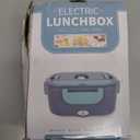 Electric Lunch Box Food Heater, 3 in 1 Ultra Quick Heated Lunch Boxes for Adults, 12V/24V/110V Portable Food Warmer for Car/Truck/Office With Fork Spoon and Insulated Carry Bag (Gray)