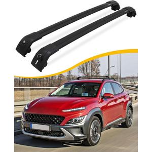 Roof Rack Cross Bars Fit for 2018-2023 Hyundai Kona & Kona N & Kona Electric Luggage Lockable Crossbars Carrier Cargo Bar Accessories (with Flush Side Rails)