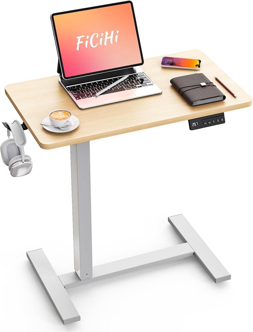 FiCiHi 28 Inch Small Electric Standing Desk, Adjustable Mobile Laptop Desk, 28" x 16"