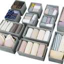 Drawer Organizer Clothes, Foldable Fabric Dresser Organizer Closet Organizers and Storage Box for Underwear,Folded Clothes,Baby Clothing,Socks,Bra,Towels,Ties(6M+6S,Gray)