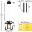 1 Pack Black Pendant Light Fixture Farmhouse Iron Cage Metal Pendant Light Lantern Hanging Light Fixtures with Clear Glass Shade for Kitchen Island, Dining Room, Hallway,Entryway1