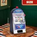 Slot Machine Money Bank (4.2 * 3.9 * 8.26inch) Lucky Seven Casino Games Piggy Bank with Flashing Lights and Jackpot Sounds Blue