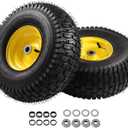 ACEBRI 15x6.00-6 Lawn Mower Tire and Wheel Front Tire and Wheel Assembly Compatible with John Deere Craftsman Husqvarna Riding Mowers Lawn Tractors, 3-3.8" Centered Hub, 3/4" Bearings, 2PCS