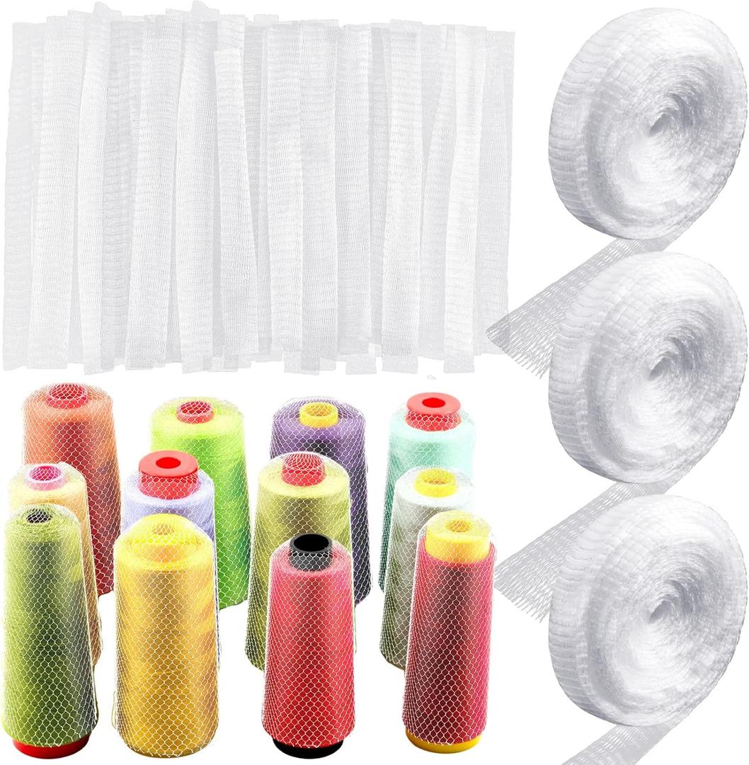 Gisafai 3 Rolls Candy Lei Netting Tubing Lei Tubing Mesh Bags 360 ft Length Clear Candy Dessert Filler for DIY Wreaths Hawaiian Party Wedding Supplies Graduation Celebration