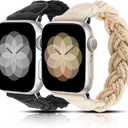 Minyee Compatible with Apple Watch Band Braided 41mm 40mm 38mm 42mm 44mm 45mm 46mm 49mm Women,Solo Loop Stretchy Slim Elastic Woven Cute Bracelet Strap for iWatch Series 10 9 Ultra SE 8 7 6 5 4 3 2 1