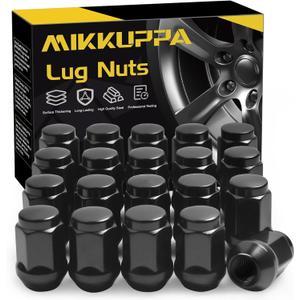 MIKKUPPA M12x1.5 Lug Nuts - Replacement for 2006-2020 Fusion, 2000-2023 Focus, 2001-2023 Escape Aftermarket Wheel - 20pcs Black Closed End Lug Nuts