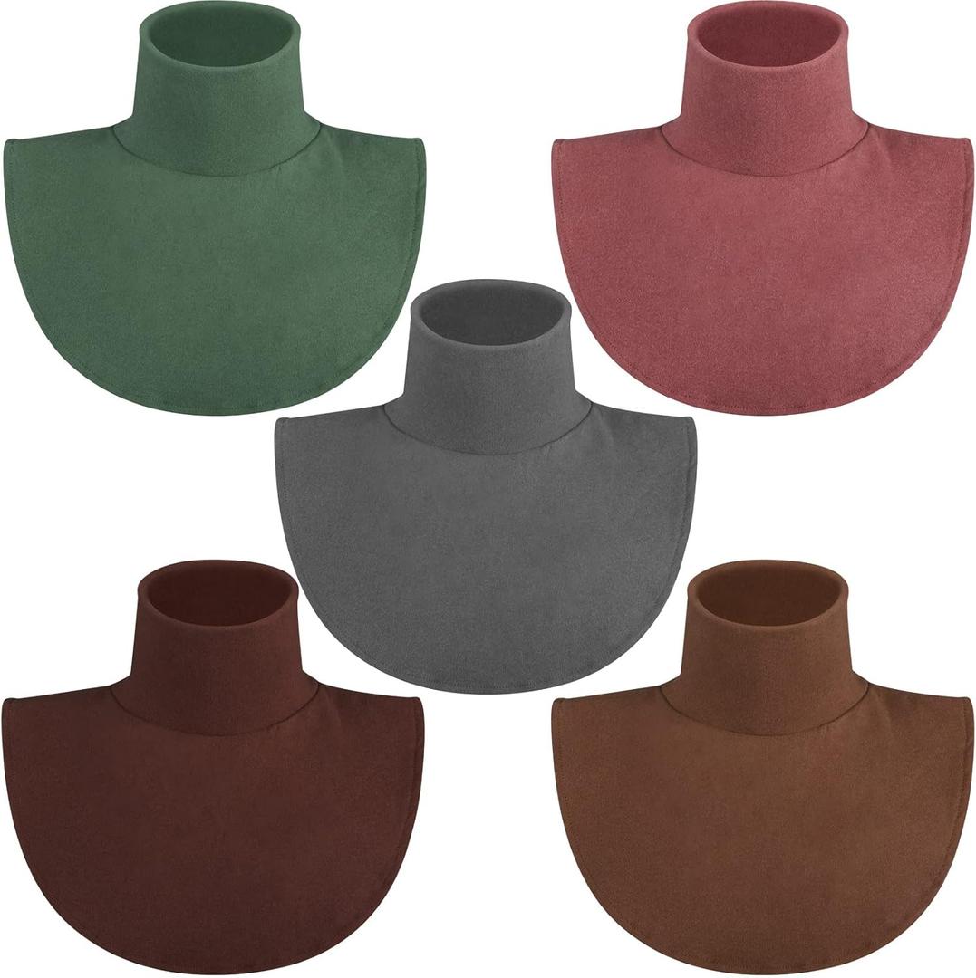 5 Pieces Fake Turtleneck Dickey Collars Women Half Top Mock Collar Neck Wear in Sweater Hoodie High Neck Mock Collar