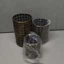 Metal Candle Holders Set of 3, Decorative Tealight Candle Holder Sets, Candlestick for Pillar Vintage Style Perfect for Tabletop Centerpieces Home Decor Wedding Parties Events (Pattern Shape, Black&Gold)