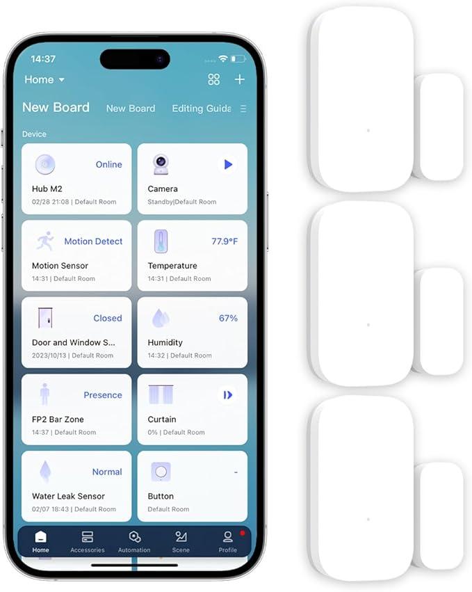 Aqara Zigbee Door and Window Sensor 3 Pack, Wireless Mini Contact Sensor, Home Automation, Requires Aqara Hub, Zigbee Connection, Kid Safety, Compatible with Apple HomeKit, Alexa, Works with IFTTT