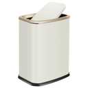 Stainless Steel Bathroom Trash Can with Swing Lid,4gallon Small Metal Garbage can Trash Bin Wastebasket for Office Bedroom Powder Room (Cream White)