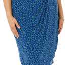 Amazon Essentials Women's Sleeveless Crossover Twist Neck Faux Wrap Dress (Medium, Bright Blue Floral)