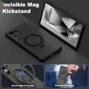 XIQI Designed for Samsung Galaxy S25 Ultra 6.9'' with Camera Lens Protector & Magnetic Ring Stand [Military-Grade Protection] Translucent Shockproof Phone Case for Men Wowen,Black