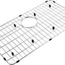 Stainless Steel Kitchen Sink Grate Grid Protectors Bottom Rack, 26" x 14-1/16" Kitchen Sink Protector Grates with Rear Drain