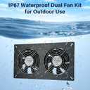 Fanspex Solar 2 Fan Kit, Waterproofed Solar Powered Fans for Outdoor Chicken Coop, Greenhouse & Shed Intake or Exhaust Air