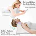 Reading Pillow for Lying, Leaning and Prone, Contour Memory Foam Pillow, Ergonomic Cervical Pillow for Neck and Shoulder Pain Relief, Bed Wedge Pillow Grey