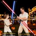 ANASABER Lightsaber, Double-bladed Dueling Light Saber, 4 Sound Fonts, 12 RGB Colors FX Metal Hilt Light Sabers 40inch Real Light Sabers 2pack for Adults/Kids Birthday Xmas Gift, Halloween Cosplay