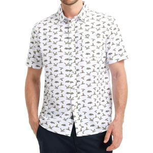 M MAELREG Mens Hawaiian Shirts Short Sleeve Button Down Tropical Beach Floral Solid Print Summer Vacation Mens Casual Shirts (Large, White Wild Goose)