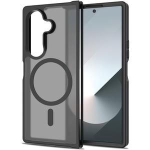 for Samsung Galaxy Z Fold7 (2025) Case Compatible with MagSafe Slim Thin Hard PC Translucent Frosted Rugged Drop-Proof Shockproof Protective Case for Samsung Galaxy Z Fold7 (2025) (Black)